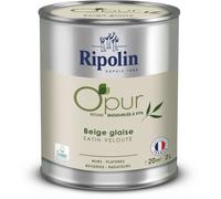 Peinture intérieure multisupport Ripolin O'pur beige glaise satin velouté 2L