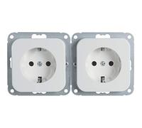 OPUS® 1 prise avec contact de protection « 2 + 3 voies » - Modèle 2 prises - Protection contre les contacts : oui - Couleur : blanc alpin