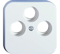 OPUS Cache pour prises d'antenne 3 trous blanc alpin OPUS 1 - Compatible avec les prises d'antenne courantes, avec vis de fixation