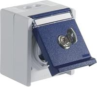 OPUS® Resist 1 prise de courant avec serrure Modèle "10", couleur : gris clair/bleu acier