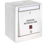 Opus® Resist Interrupteur de contrôle pour chauffage 2 pôles avec lentille rouge Blanc pur