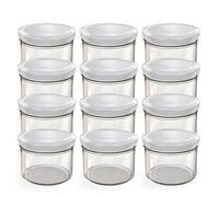 Oputec 12x bocaux 230 ml avec couvercle à vis blanc - Idéals pour confitures, conserves et stockage alimentaire