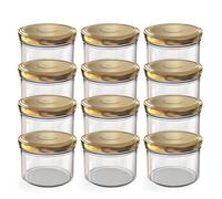 Oputec 12x bocaux 230ml avec couvercle à vis blanc - Idéals pour confitures, conserves et stockage alimentaire