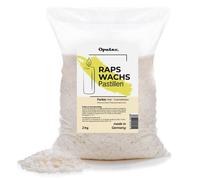 Oputec 2 KG Pastilles de cire pour bougies à base de colza : Cire claire de couleur crème - Faire ses bougies soi-même - Mouler des bougies en cire naturelle