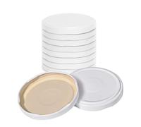 Oputec Lot de 10 couvercles à visser TO 82 blancs - Couvercles de rechange pour bocaux de conservation | Couvercles Twist Off hermétiques et adaptés à un usage alimentaire | Couvercles pour confitures