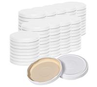 Oputec Lot de 100 couvercles à visser TO 82 blancs - Couvercles de rechange pour bocaux de conservation | Couvercles Twist Off hermétiques et adaptés à un usage alimentaire | Couvercles pour