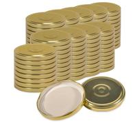 Oputec Lot de 100 couvercles à visser TO 82 dorés - Couvercles de rechange pour bocaux de conservation | Couvercles Twist Off hermétiques et adaptés à un usage alimentaire | Couvercles pour confiture
