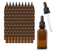 Oputec Lot de 105 flacons à pipette en verre ambré avec pipette en verre - 50 ml - Pour aromathérapie, cosmétique, compte-gouttes - Pour applications pharmaceutiques et laboratoires