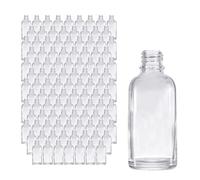 Oputec Lot de 143 bouteilles en verre transparent, 30 ml, avec filetage GL18, transparentes, passent au lave-vaisselle, polyvalentes pour les arômes, les teintures, les essences et les huiles, sans