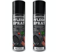 Oputec Lot de 2 sprays d'entretien en fonte de 500 ml - Accessoires de barbecue, protection et entretien des grilles en fonte, poêles, casseroles, fours hollandais, grilles, cocottes en fonte - Spray
