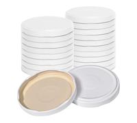Oputec Lot de 20 couvercles à visser TO 82 blancs - Couvercles de rechange pour bocaux de conservation | Couvercles Twist Off hermétiques et adaptés à un usage alimentaire | Couvercles pour confiture