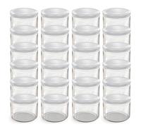 Oputec Lot de 24 bocaux de 282 ml avec couvercles à visser blancs - Parfaits pour les confitures, les confitures et plus encore, petits bocaux avec couvercle, parfaits comme pots à confiture et bocaux