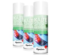 Oputec Lot de 3 sprays de glace de 400 ml pour le sport : spray de premiers secours en cas de blessures sportives, de douleurs et de gonflements (menthe) - Spray rafraîchissant médical pour chaque