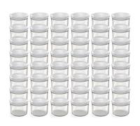 Oputec Lot de 48 bocaux de 230 ml avec couvercles à visser blancs - Parfaits pour les confitures, les confitures et plus encore, petits bocaux avec couvercle, idéal comme mini pots à confiture et
