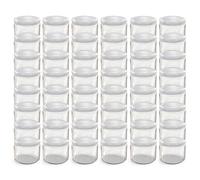 Oputec Lot de 48 bocaux de 282 ml avec couvercles à visser blancs - Parfaits pour les confitures, les confitures et plus encore, petits bocaux avec couvercle, parfaits comme pots à confiture et bocaux