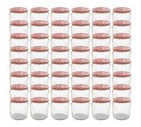 Oputec Lot de 48 bocaux de 360 ml avec couvercle à visser rouge à carreaux - Parfaits pour les confitures, les confitures et plus encore, bocaux de conservation avec couvercle, parfaits comme pots à