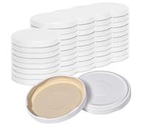 Oputec Lot de 50 couvercles à visser TO 82 blancs - Couvercles de rechange pour bocaux de conservation | Couvercles Twist Off hermétiques et adaptés à un usage alimentaire | Couvercles pour confiture