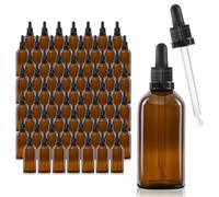 Oputec Lot de 68 flacons à pipette en verre ambré de 100 ml avec pipette en verre - Pour aromathérapie, cosmétique, compte-gouttes - Pour applications pharmaceutiques et laboratoires