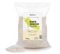 Oputec Pastilles de cire de colza de 900 g : cire de couleur crème claire - Fabrication de bougies soi-même - Moulage de bougies en cire naturelle - Fabrication et remplissage de vos propres bougies