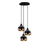 Opviq 3 lampes suspendues Lustre en Métal Cage Abat-jour E27 Moderne Rétro Plafonnier pour salle à manger