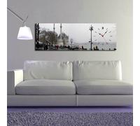 Opviq, 3090CS-11, Horloge murale, Multicolore, bois, 30 x 90 cm
