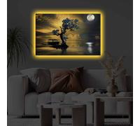 Opviq, 4570KTLGDACT - 016, Peinture décorative sur toile éclairée par LED, 100 % POLYESTER-CANVAS, multicolore, 45 x 70 cm