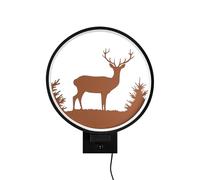 Opviq Applique murale traditionnelle de style maison de campagne, noir et cuivre, 30 x 36 x 10 cm | 100% métal, indice de protection IP 44, max. 12 W, câble de 200 cm, interrupteur marche/arrêt |