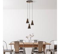 Opviq Chandelier élégant ajustable, finition antique, 40 cm de diamètre | Corps en métal, 3 douilles E27, hauteur 75-114 cm | Parfait pour les espaces de vie modernes