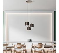 Opviq Chandelier élégant ajustable, finition antique, 45 cm de diamètre | Corps en métal, 3 douilles E27, hauteur 75-110 cm | Parfait pour les espaces de vie modernes