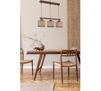 Opviq Chandelier en bois rustique - Couleur vintage - Diamètre : 15 cm - Hauteur : 80 cm - Réglable - Culot E27 - Max 40 W - Peinture électrostatique - Parfait pour la décoration du sud-ouest et de la