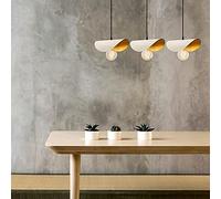 Opviq Chandelier moderne, blanc et or, 80 x 17 cm, hauteur : 106 cm | Corps en fer, 3 x E27 Max 40 W | Design glamour et scandinave pour espaces élégants