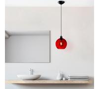 Opviq Chandelier rouge élégant, hauteur réglable 40-120 cm, corps en métal, capuchon Ø 20 cm, base Ø 14 cm, 1 douille E27, parfait pour la décoration moderne | Indice IP20