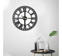 Opviq, Classic- BSG1104, noir, horloges murales, 50 x 50 cm, 100% métal (épaisseur : 2 mm)