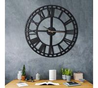 Opviq, Classic- BSG1105, noir, horloges murales, 70 x 70 cm, 100% métal (épaisseur : 2 mm)