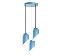 Opviq Élégant lustre bleu clair, corps en métal, 40 cm de diamètre, hauteur réglable 75-121 cm, 3 douilles E27, parfait pour la décoration moderne, éclairage élégant et fonctionnel