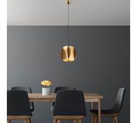 Opviq Élégant lustre doré, hauteur réglable 40-115 cm, corps en métal, diamètre 25 cm, douille E27, câble de 90 cm, éclairage élégant pour espaces modernes, indice IP20