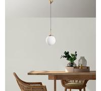 Opviq Élégant lustre doré, hauteur réglable 40-120 cm, corps en métal, capuchon Ø 20 cm, base Ø 10 cm, 1 douille E27, parfait pour les espaces modernes, indice IP20