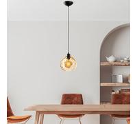 Opviq Élégant lustre jaune, hauteur réglable 40-120 cm, corps en métal, capuchon de Ø 20 cm, base Ø 14 cm, 1 douille E27, parfait pour les espaces modernes