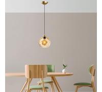 Opviq Élégant lustre jaune, hauteur réglable 40-120 cm, corps en métal, capuchon de Ø 20 cm, base Ø 14 cm, 1 douille E27, parfait pour les espaces modernes