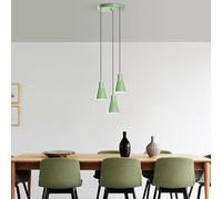 Opviq Élégant lustre menthe, corps en métal, 40 cm de diamètre, hauteur réglable 75-114 cm, 3 ampoules E27 max. 40 W, éclairage élégant pour espaces modernes, IP20