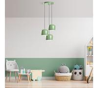 Opviq Élégant lustre menthe, corps en métal, 45 cm de diamètre, hauteur réglable 45-114 cm, 3 douilles E27, parfait pour les espaces modernes, design élégant et fonctionnel