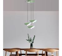 Opviq Élégant lustre menthe, corps en métal, 50 cm de diamètre, hauteur réglable 75-106 cm, 3 douilles E27, éclairage élégant pour espaces modernes, IP20
