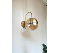 Opviq Élégante lampe murale, corps en métal et capuchon en verre, 15 cm de diamètre, LED 3 W, alimentée par piles, IP20, éclairage élégant pour décoration d'intérieur moderne