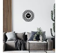 Opviq, Enzoclock- ENZ1412, noir, horloges murales, 48 x 48 cm, 100% métal (épaisseur : 1