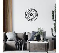 Opviq, Enzoclock - S027, Horloge murale, noir, métal, 48 x 48 cm