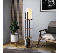 Opviq Lampadaire moderne avec structure en métal, noir et doré, 130 cm de haut | Culot E27 max. 40 W, câble de 200 cm | Éclairage élégant et fonctionnel pour la maison