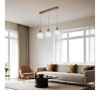 Opviq Lustre élégant blanc et doré, corps en métal, hauteur réglable 55 cm, diamètre 15 cm, douille E27, max. 40 W, IP20 | Parfait pour la décoration moderne