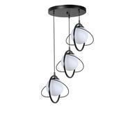 Opviq Lustre moderne à hauteur réglable de 30 cm de diamètre, boîtier en métal noir et blanc, culot E27, max 40 W, design élégant pour hôtels et appartements