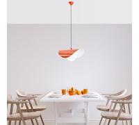 Opviq Lustre orange élégant, corps en métal, hauteur réglable 25-112 cm, plaque de base Ø10, culot E27 max. 40 W, parfait pour la décoration moderne | Indice IP20
