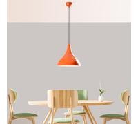 Opviq Lustre orange élégant, hauteur réglable 33-122 cm, corps en métal, abat-jour Ø 22 cm, douille E27, parfait pour la décoration moderne | IP20 Rated, 220-240 V